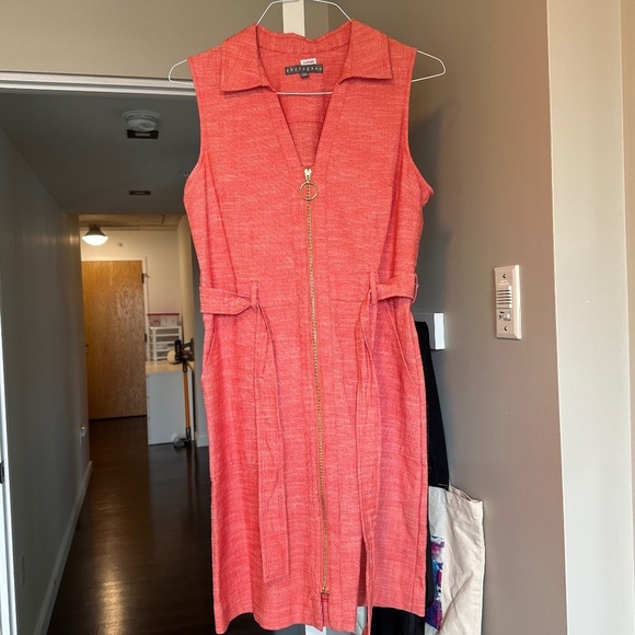Sharagano Sleeveless Collar Zip-up Dress - Size 12 NWOT - Picture 2 of 8